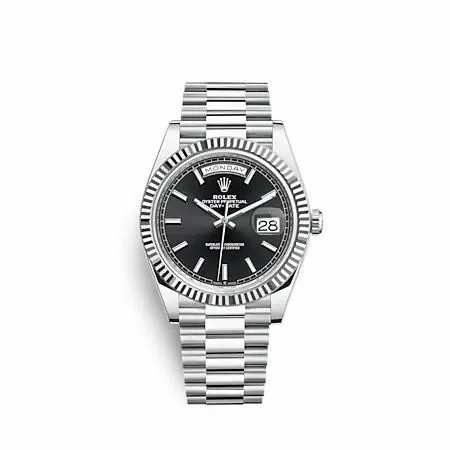 Rolex Day-Date 40 Platinum - Fluted / Black 228236-0003 (M228236-0003)